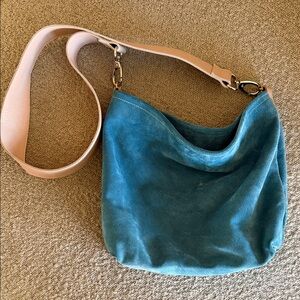 Chic Teal Suede Crossbody Bag